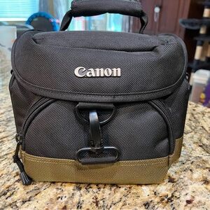 Canon Black and Brown Camera Bag